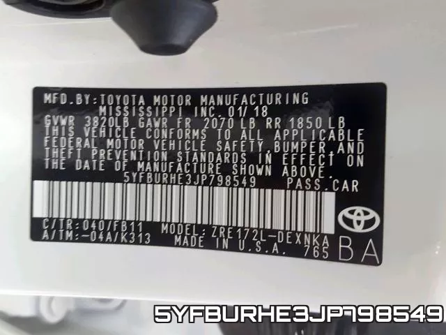 5YFBURHE3JP798549 фото 2