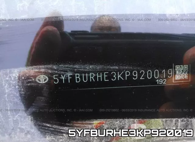 5YFBURHE3KP920019 фото 10