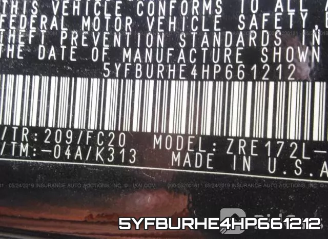 5YFBURHE4HP661212 фото 10