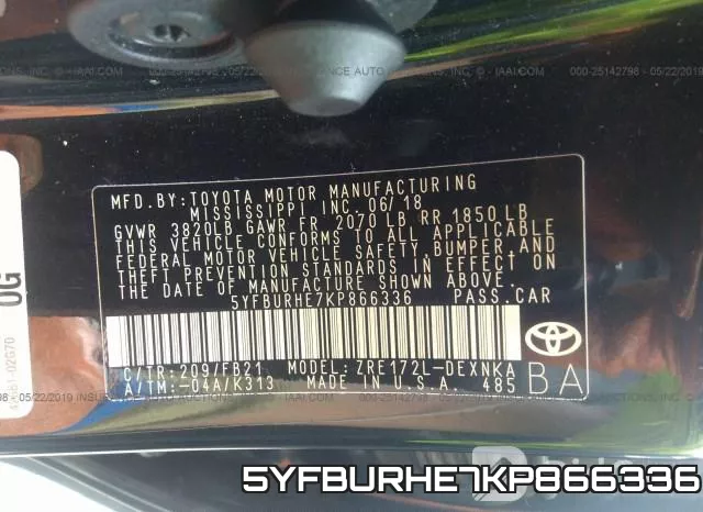 5YFBURHE7KP866336 фото 9