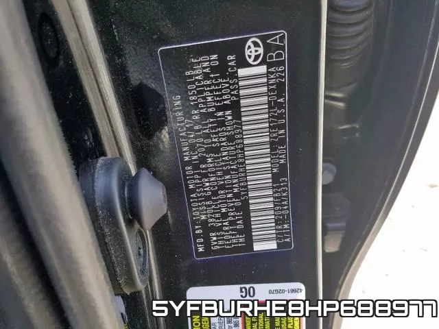 5YFBURHE8HP688977 фото 2