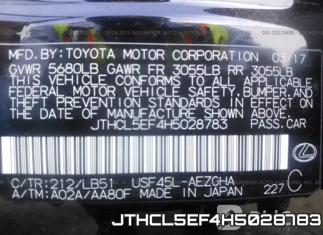 JTHCL5EF4H5028783 фото 10