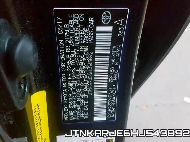 JTNKARJE6HJ543892 фото 2