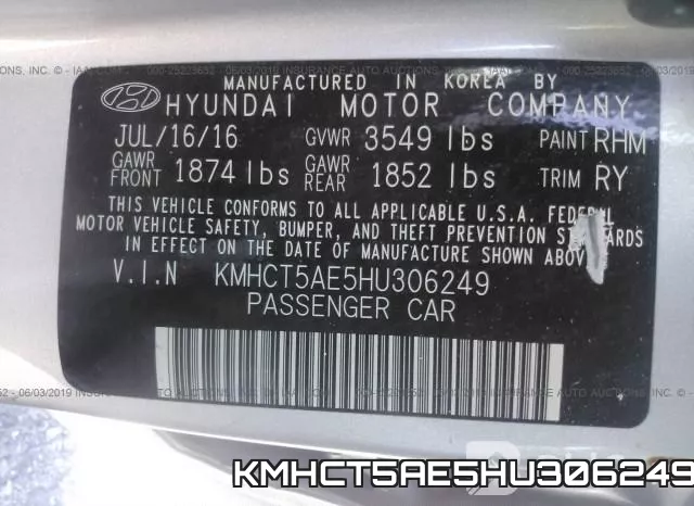 KMHCT5AE5HU306249 фото 10