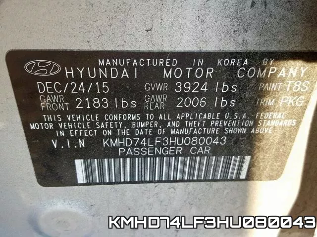 KMHD74LF3HU080043 фото 2