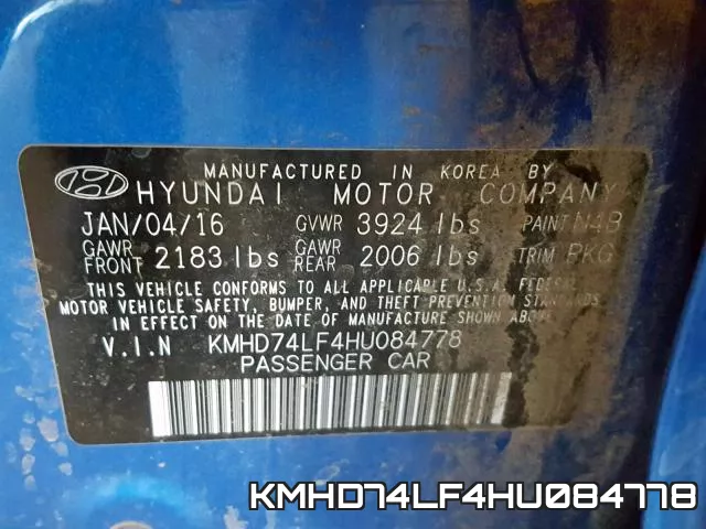 KMHD74LF4HU084778 фото 2