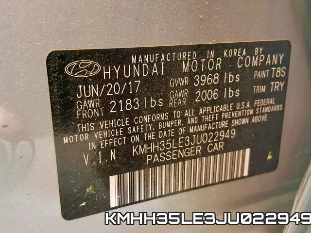 KMHH35LE3JU022949 фото 2