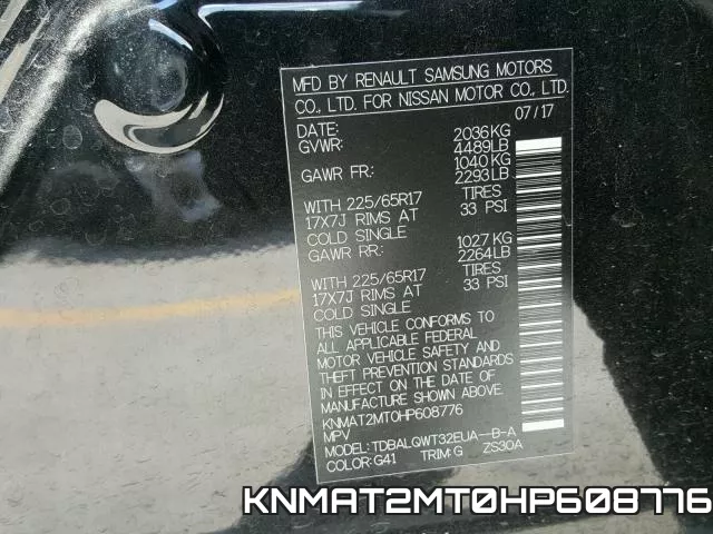 KNMAT2MT0HP608776 фото 2
