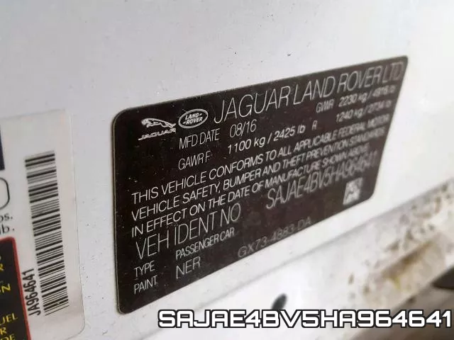SAJAE4BV5HA964641 фото 2