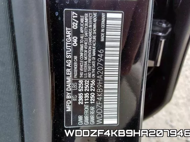 WDDZF4KB9HA207946 фото 2