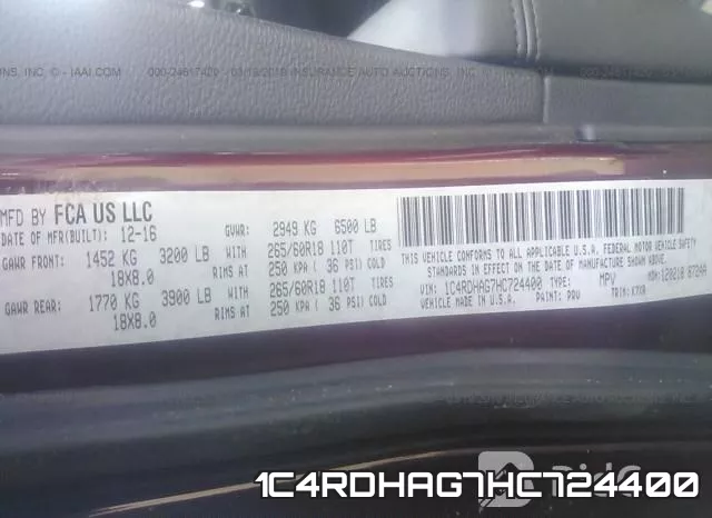 1C4RDHAG7HC724400 фото 10