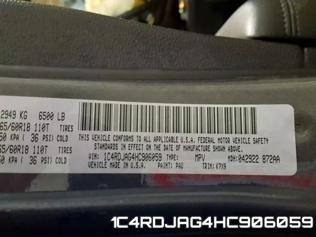 1C4RDJAG4HC906059 фото 2