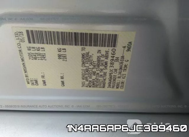 1N4AA6AP6JC389460 фото 10