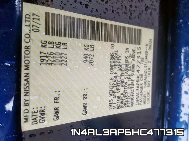 1N4AL3AP6HC477315 фото 2