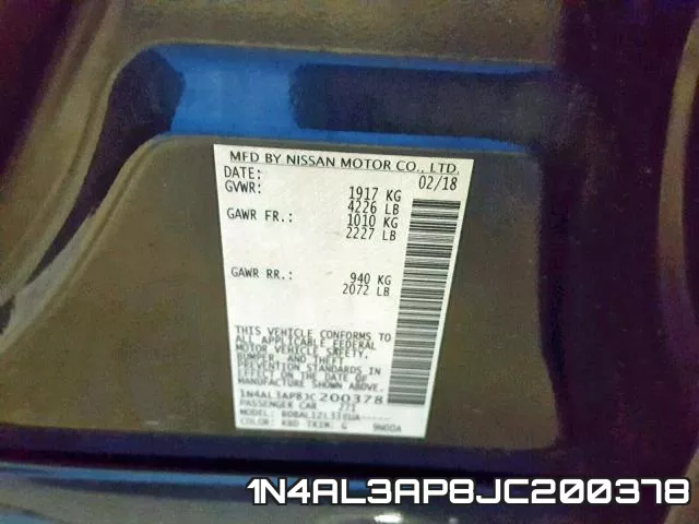 1N4AL3AP8JC200378 фото 2