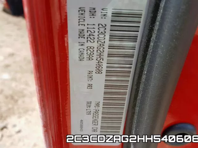 2C3CDZAG2HH540608 фото 2