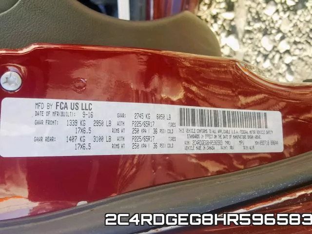 2C4RDGEG8HR596583 фото 2