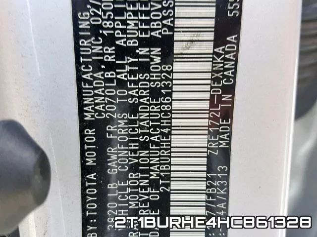 2T1BURHE4HC861328 фото 2