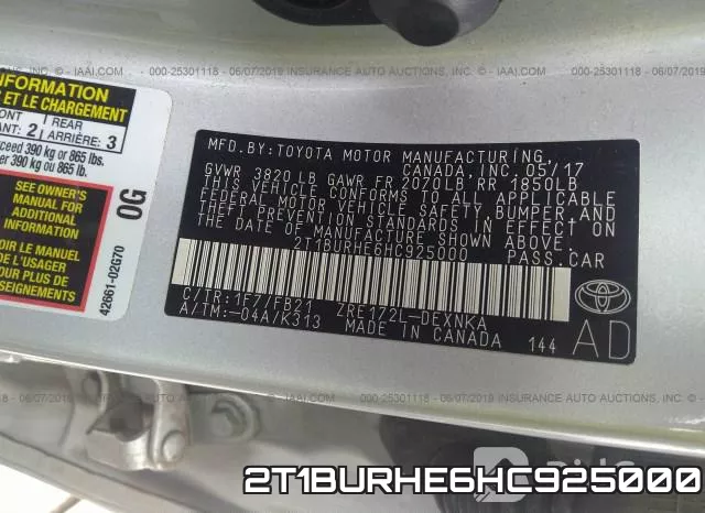 2T1BURHE6HC925000 фото 10