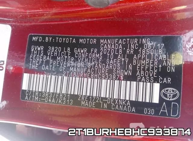 2T1BURHE8HC933874 фото 10