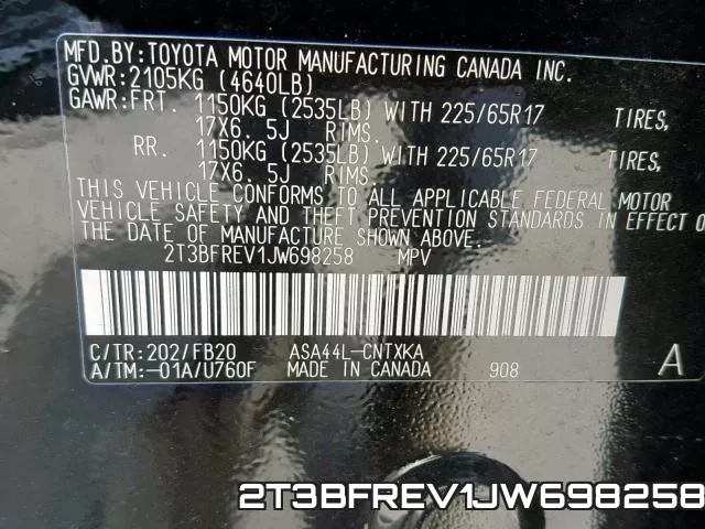 2T3BFREV1JW698258 фото 2