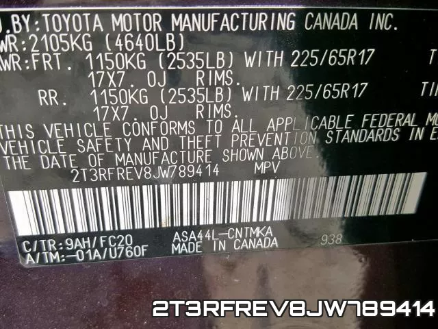 2T3RFREV8JW789414 фото 2