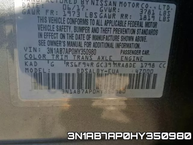 3N1AB7AP0HY350980 фото 2