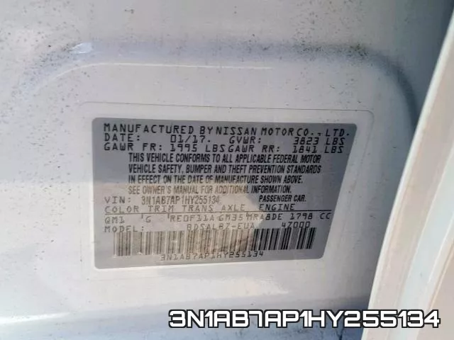 3N1AB7AP1HY255134 фото 2