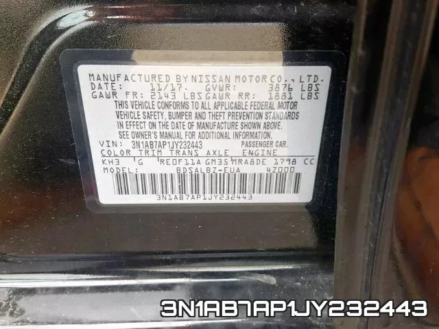 3N1AB7AP1JY232443 фото 2
