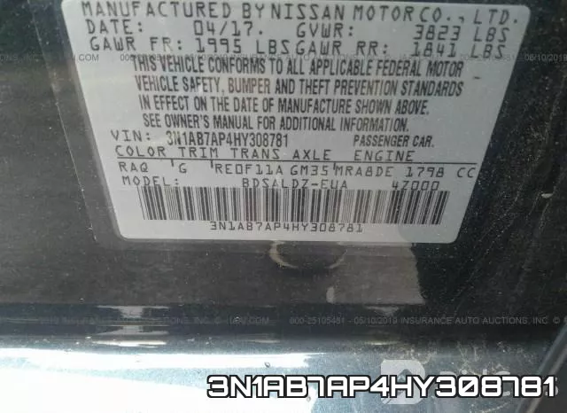 3N1AB7AP4HY308781 фото 10