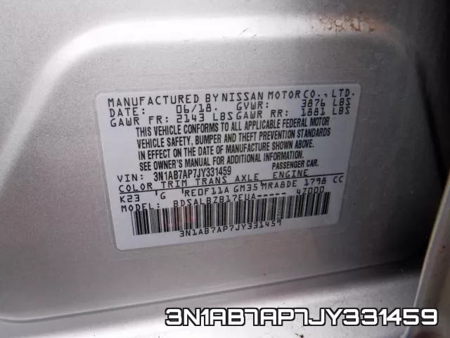 3N1AB7AP7JY331459 фото 2