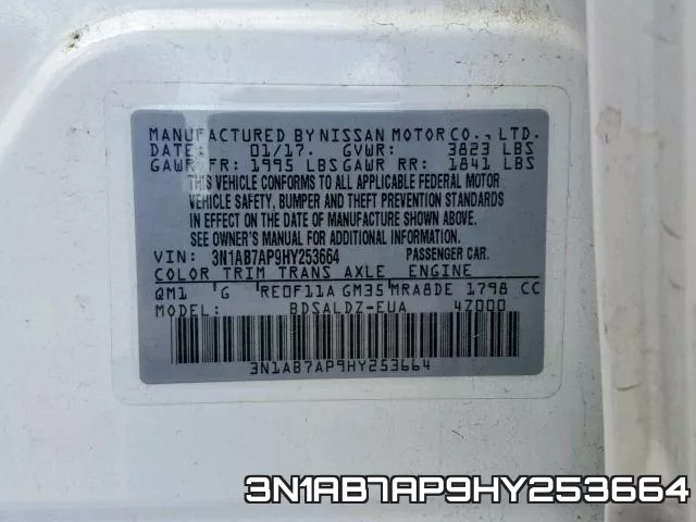 3N1AB7AP9HY253664 фото 2