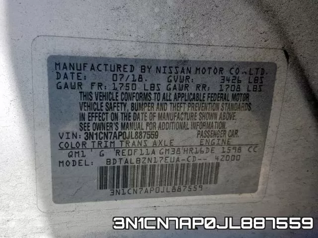 3N1CN7AP0JL887559 фото 2