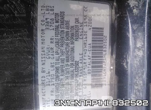 3N1CN7AP1HL832502 фото 10