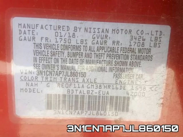 3N1CN7AP7JL860150 фото 2