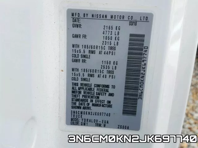 3N6CM0KN2JK697740 фото 2