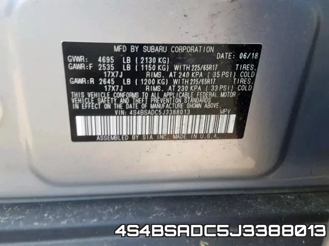 4S4BSADC5J3388013 фото 2
