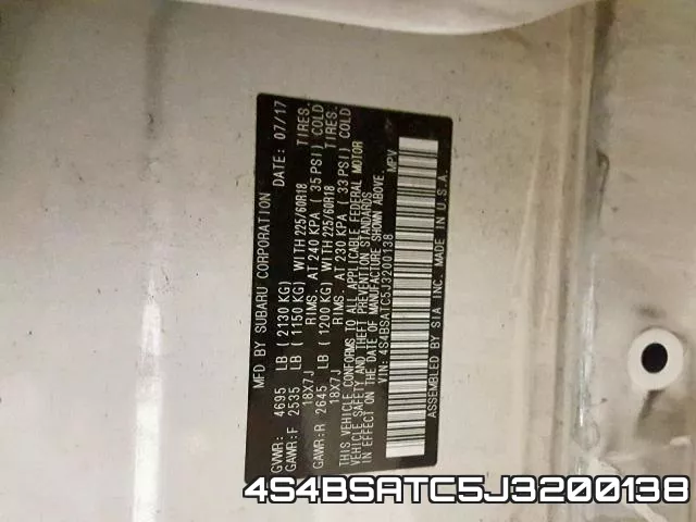 4S4BSATC5J3200138 фото 2