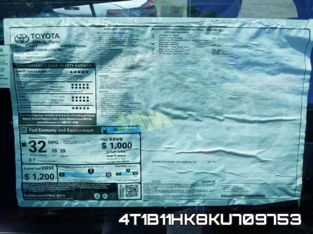 4T1B11HK8KU709753 фото 2