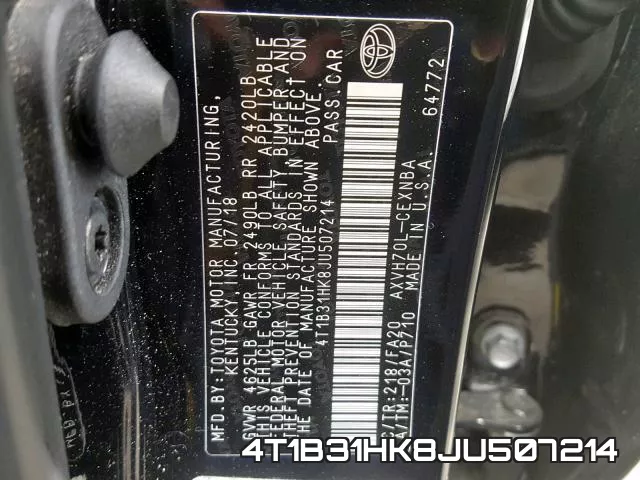 4T1B31HK8JU507214 фото 2