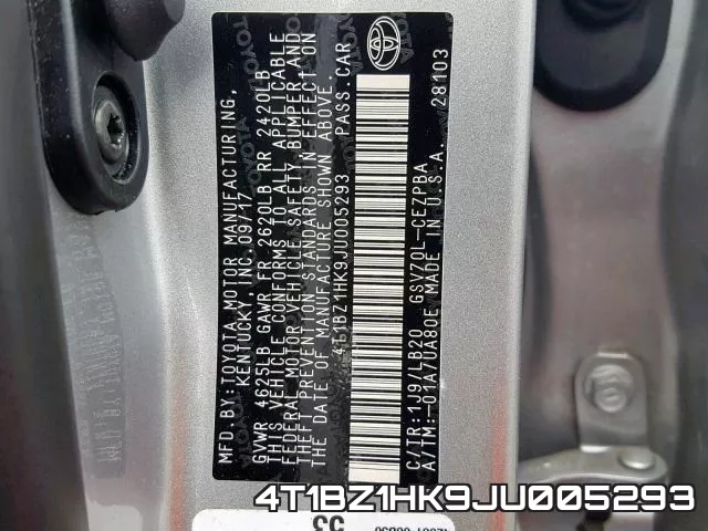 4T1BZ1HK9JU005293 фото 2