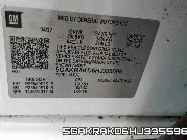 5GAKRAKD6HJ335596 фото 2