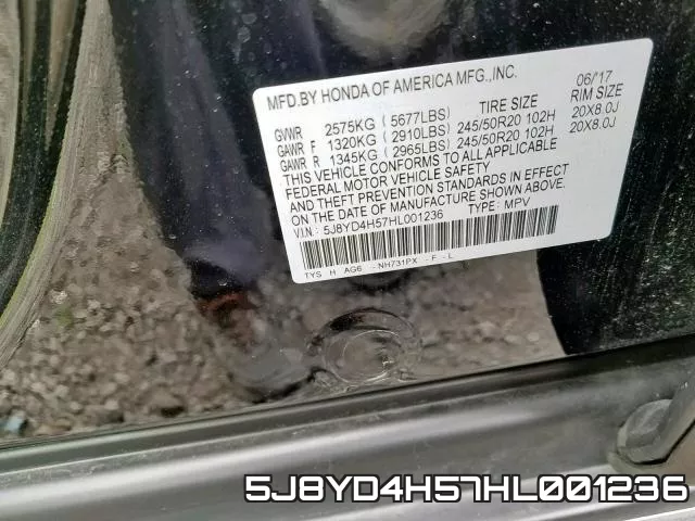 5J8YD4H57HL001236 фото 2