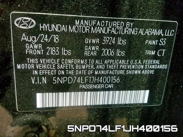 5NPD74LF1JH400156 фото 2