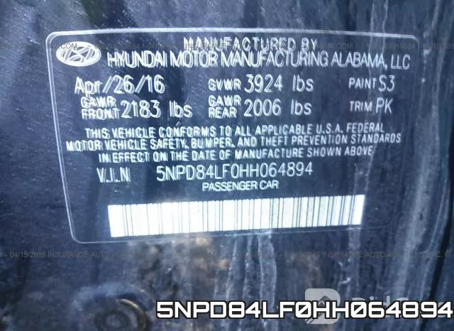 5NPD84LF0HH064894 фото 10