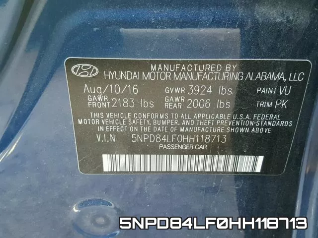 5NPD84LF0HH118713 фото 2