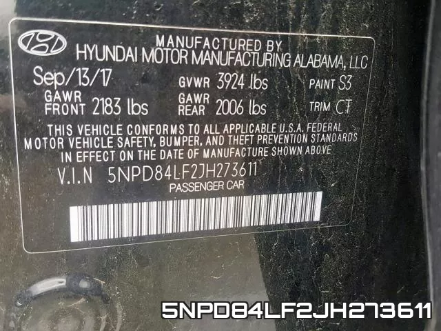 5NPD84LF2JH273611 фото 2