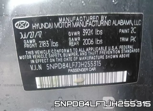 5NPD84LF7JH255315 фото 10