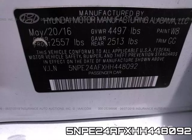 5NPE24AFXHH448092 фото 10