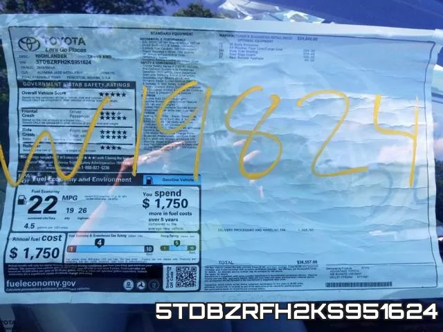 5TDBZRFH2KS951624 фото 2